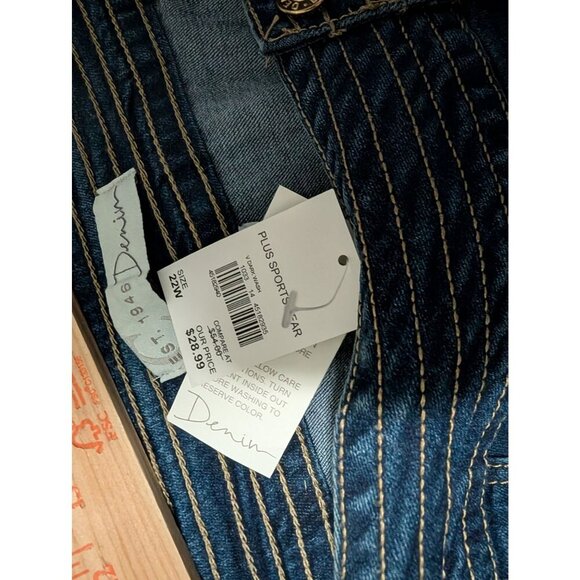 Cato Womens Plus Size 24W Denim Midi Skirt With Pockets & Button Details New - Picture 5 of 8